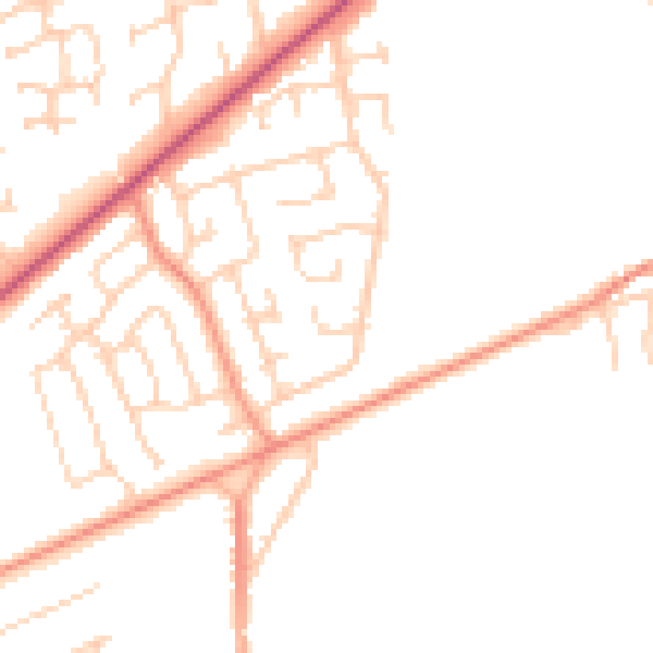 Daytime road noise heatmap for YO16 6UU