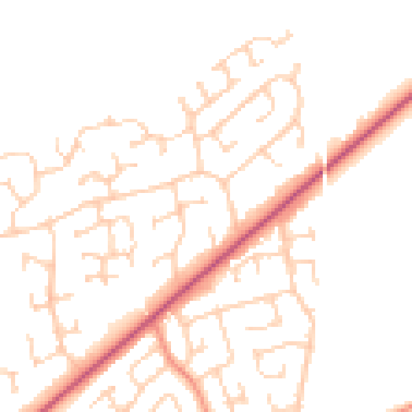 Daytime road noise heatmap for YO16 6YW