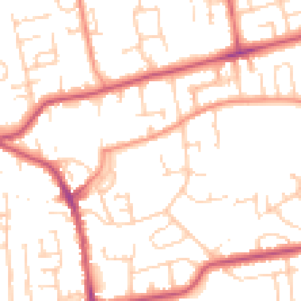 Daytime road noise heatmap for YO16 7BN
