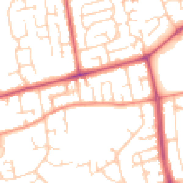 Daytime road noise heatmap for YO16 7DY