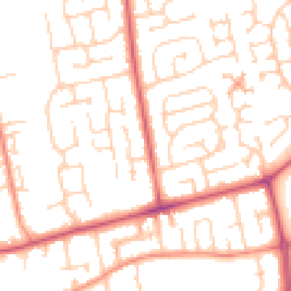 Daytime road noise heatmap for YO16 7EJ