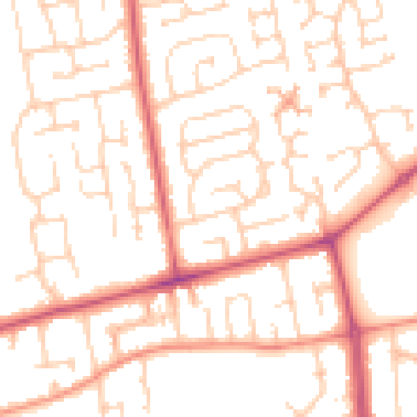 Daytime road noise heatmap for YO16 7HF