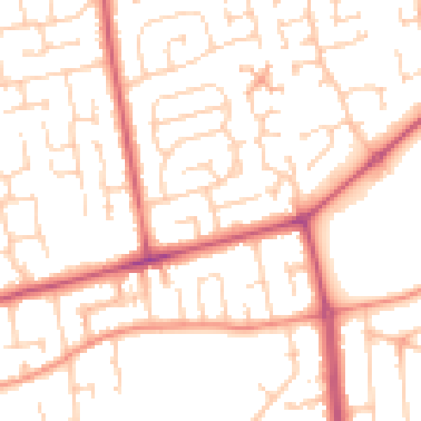 Daytime road noise heatmap for YO16 7HG