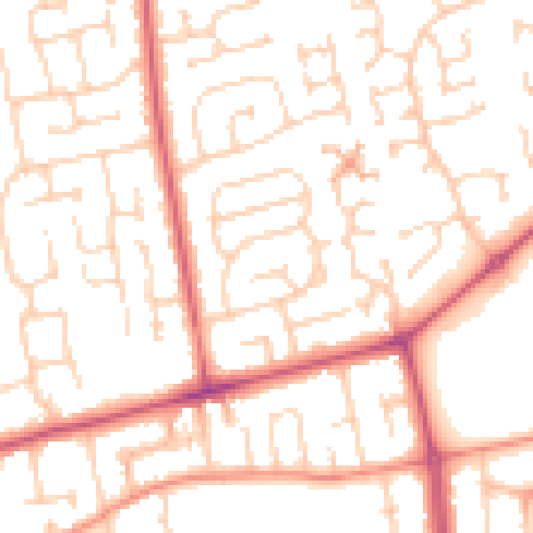 Daytime road noise heatmap for YO16 7HL