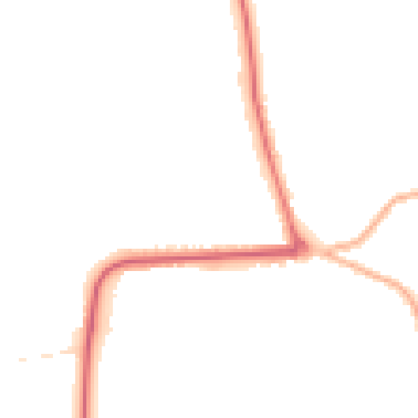 Night-time road noise heatmap for YO16 7NP