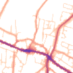 Daytime road noise heatmap for YO18 7AJ