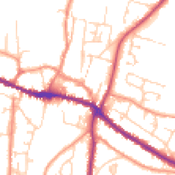 Daytime road noise heatmap for YO18 7AL