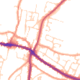 Daytime road noise heatmap for YO18 7AT