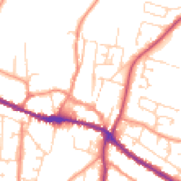 Daytime road noise heatmap for YO18 7AU