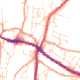 Daytime road noise heatmap for YO18 7AW