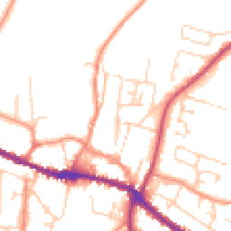 Daytime road noise heatmap for YO18 7AY
