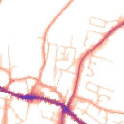 Daytime road noise heatmap for YO18 7AZ