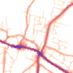 Daytime road noise heatmap for YO18 7BE