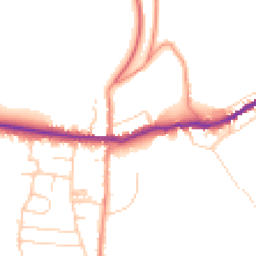 Daytime road noise heatmap for YO18 7BL