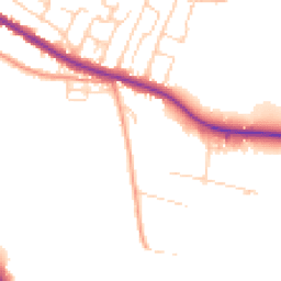 Daytime road noise heatmap for YO18 7BN
