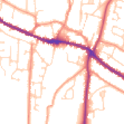 Daytime road noise heatmap for YO18 7DA