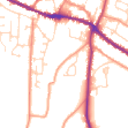 Daytime road noise heatmap for YO18 7DB