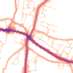 Daytime road noise heatmap for YO18 7DD