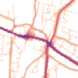 Daytime road noise heatmap for YO18 7DL