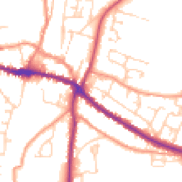 Daytime road noise heatmap for YO18 7DP