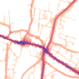 Daytime road noise heatmap for YO18 7DQ