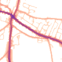 Daytime road noise heatmap for YO18 7DY