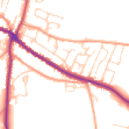 Daytime road noise heatmap for YO18 7DZ