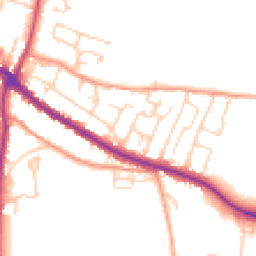 Daytime road noise heatmap for YO18 7EB
