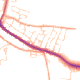 Daytime road noise heatmap for YO18 7ED