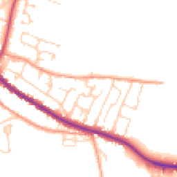 Daytime road noise heatmap for YO18 7EE