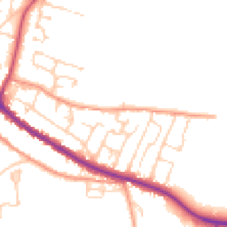 Daytime road noise heatmap for YO18 7EG
