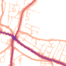 Daytime road noise heatmap for YO18 7JU