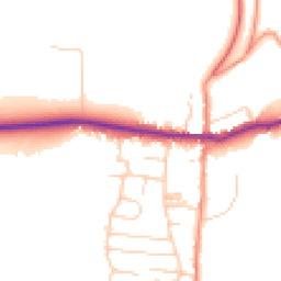 Daytime road noise heatmap for YO18 7LJ