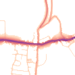 Daytime road noise heatmap for YO18 7RY