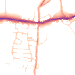 Daytime road noise heatmap for YO18 7SA