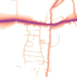 Daytime road noise heatmap for YO18 7SY
