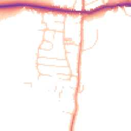 Daytime road noise heatmap for YO18 7TB