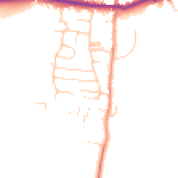 Daytime road noise heatmap for YO18 7TF