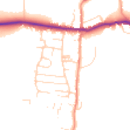 Daytime road noise heatmap for YO18 7TL