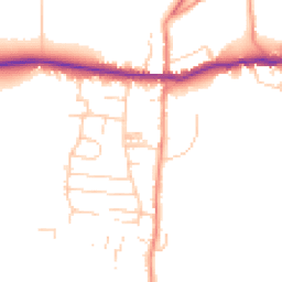 Daytime road noise heatmap for YO18 7TN