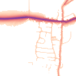 Daytime road noise heatmap for YO18 7TR