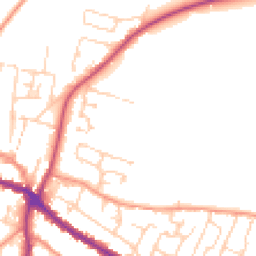 Daytime road noise heatmap for YO18 7UA