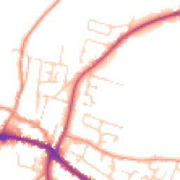 Daytime road noise heatmap for YO18 7UD