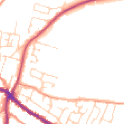 Daytime road noise heatmap for YO18 7UG