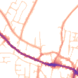 Daytime road noise heatmap for YO18 8AQ