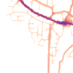 Daytime road noise heatmap for YO18 8BD