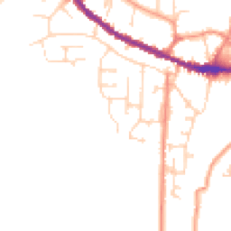 Daytime road noise heatmap for YO18 8BG