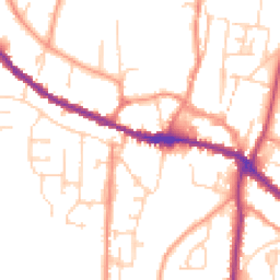 Daytime road noise heatmap for YO18 8BL