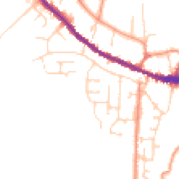 Daytime road noise heatmap for YO18 8BQ