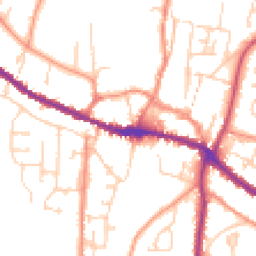 Daytime road noise heatmap for YO18 8BS